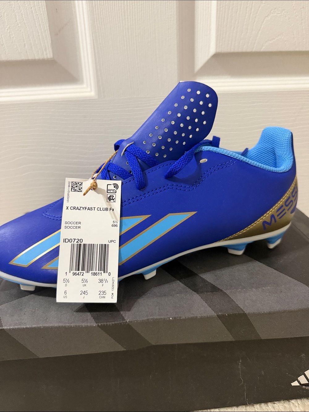 adidas Kids Blue and Gold Soccer Cleats